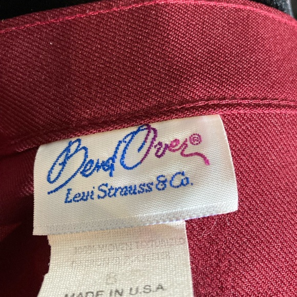 Levi Strauss & Co. Skirt Bend Over Vintage Burgundy  Midi Pleats Size 8 [n] - Picture 5 of 5